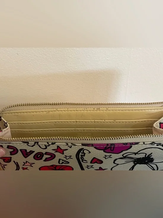 Vintage Coach Poppy Kyra Floral Graffiti Sateen Wallet Wristlet Y2K Rare - Picture 11 of 16